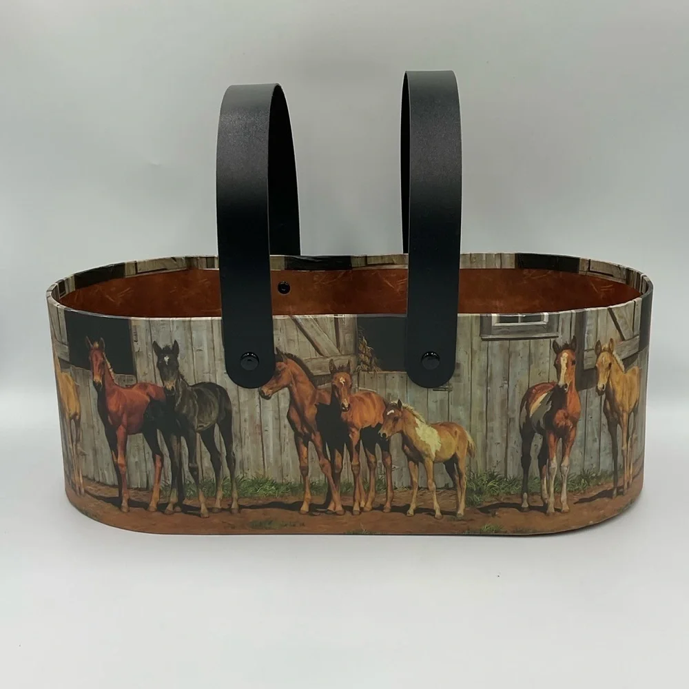 Lang Boxes 2007 “Little Partners” Decorative Basket with Black Handles